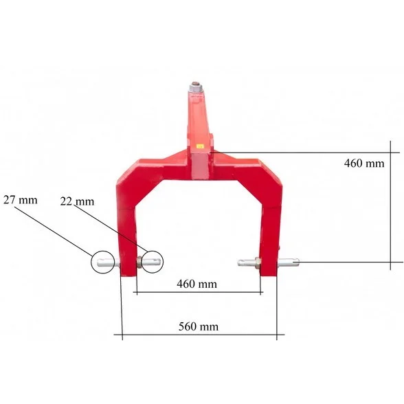 zaczep trzypunktowy do zamiatarki walcowej 120
